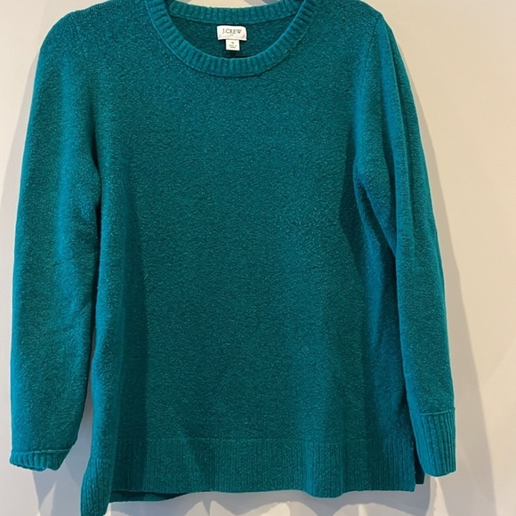 J. Crew Women’s Sweater Size Small Crew Neck Dark Teal Wool Blend - Picture 3 of 7
